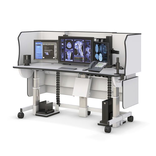 Workstation medica - WS8434_B_W/O_EC  - AFC Industries - per radiologia / ad altezza regolabile / su rotelle