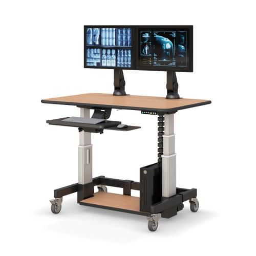 Workstation medica - Single Tier Cart 4830 - AFC Industries - ad altezza regolabile / mobile