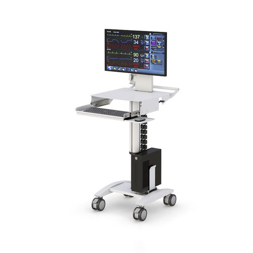 Carrello informatico con batteria - 772730 - AFC Industries - ad altezza regolabile