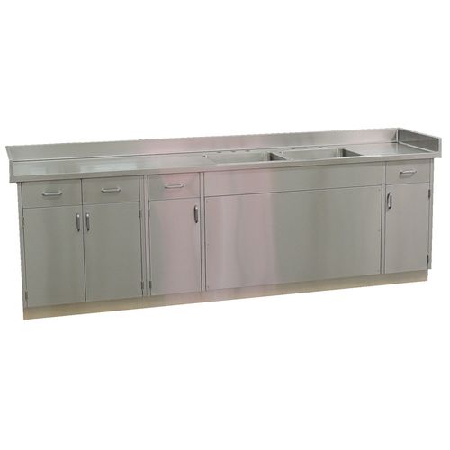 Tavolo di procedura con cassetti - Continental Metal Products - con porta / in acciaio inossidabile / su misura