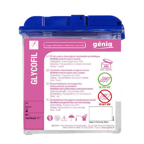Filo di sutura assorbibile - GLYCOFIL® - Génia - per chirurgia veterinaria