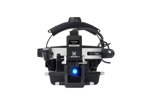 Esame oftalmico oftalmoscopio indiretto - Vantage Plus Digital - Keeler - su fascia frontale