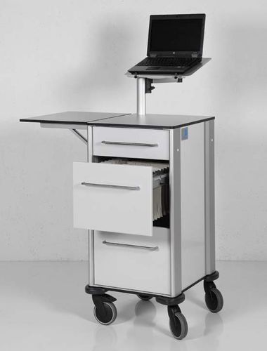 Carrello per cartelle mediche - ZARGES - di trasporto / con cassetti / con supporto per computer portatile