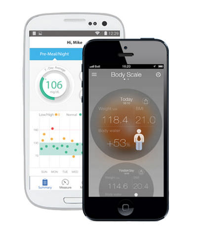 Applicazione iOS di telemonitoraggio di segni vitali - MyVitals - iHealth - di gestione dati dei pazienti