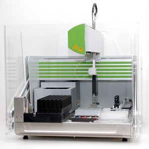 Sistema di preparazione dei campioni robotizzato - e-Robot2 - GSG Robotix - da laboratorio / per test ELISA / IFA