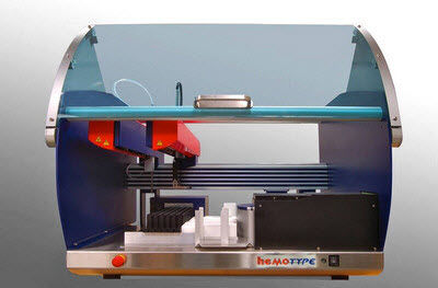 Workstation da laboratorio per banca del sangue - Hemo-Type+ - GSG Robotix - robotizzata / tramite pipettaggio / compatta