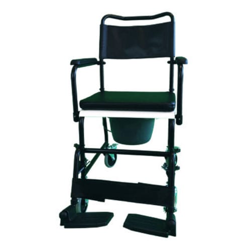 Sedia da toilette con braccioli - COMCH-01 - Romed Holland - con secchio / con rotelle / con poggiapiedi