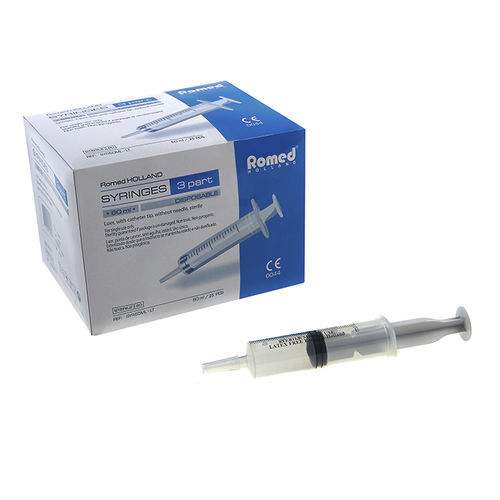 Siringa monouso - SYR60ML-LT - Romed Holland - sterile / con beccuccio tipo catetere