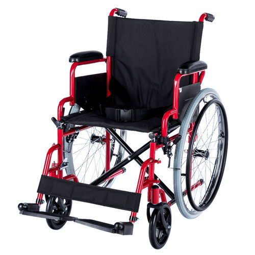 Sedia a rotelle manuale - WHE-01-RED - Romed Holland - da esterno / da interno / pieghevole