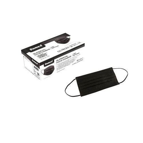 Mascherina chirurgica di tipo IIR - MASK-B - Romed Holland - scatola da 50 pezzi / nera / monouso