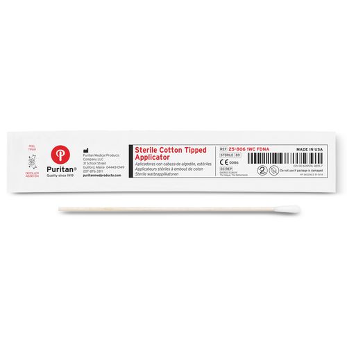 Tampone di prelievo del DNA - 25-806 1WC FDNA - Puritan Medical Products - in cotone / in legno / scatola da 100 pezzi