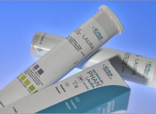 Striscia analitica del diabete - MicroalbuPHAN® - Erba Lachema - di albumina / di creatinina / per microalbuminuria