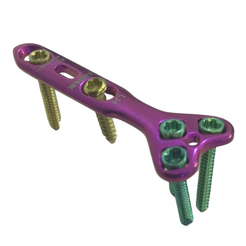 Placca di compressione per falange del piede - HJ-Mini VA-LOC 06 - Health-Joy Medical - bloccata / in titanio