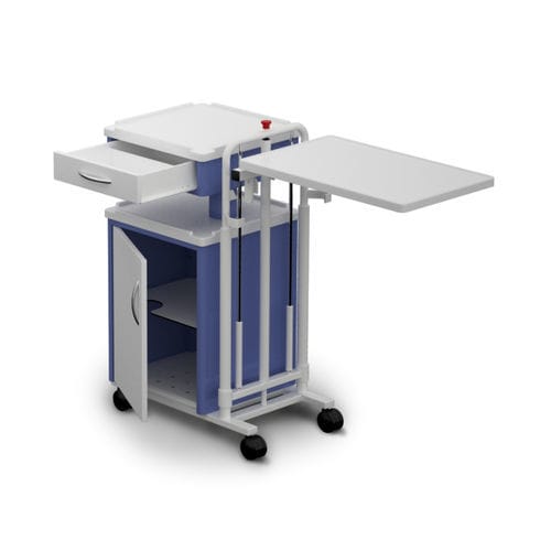 Comodino con rotelle - WALLY - IMO - con tavolino servitore integrato