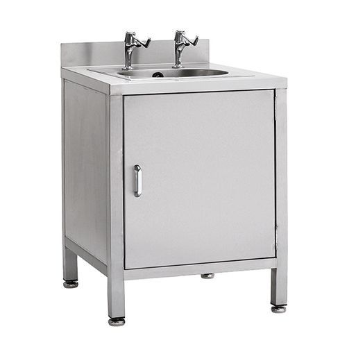 Lavandino da laboratorio - WSHS-IS1D60x60 - TEKNOMEK - 1 postazione / in acciaio inossidabile / mobiletto