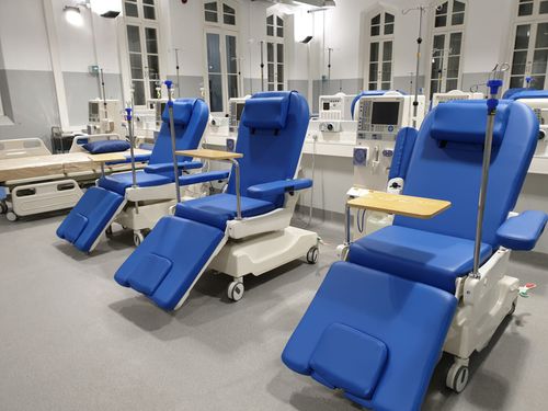 Poltrona per emodialisi elettrica - PY-YD-410 - Nanning Passion Medical Equipment - con rotelle / ad altezza regolabile / inclinabile