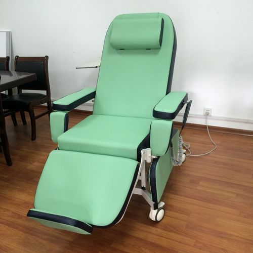 Poltrona per prelievo di sangue elettrica - PY-YD-810 upgraded - Nanning Passion Medical Equipment - a 3 sezioni / con rotelle / Trendelenburg