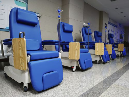 Poltrona per prelievo di sangue elettrica - PY-YD-310 - Nanning Passion Medical Equipment - a 3 sezioni / con rotelle / ad altezza regolabile