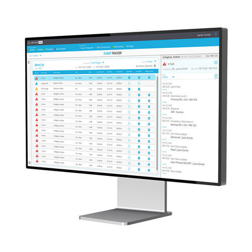 Software visualizzatore - Flight Tracker™ - AirStrip Technologies - di allarme / medico / clinico
