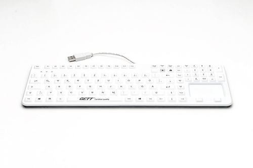 Tastiera medicale con tastierino numerico - Cleantype® Prime Panel+ - GETT Gerätetechnik - con touchpad / con puntatore / internazionale