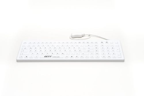 Tastiera medicale con tastierino numerico - Cleantype® Prime Pro+ - GETT Gerätetechnik - internazionale / in silicone / USB