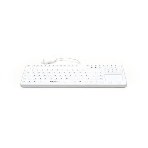 Tastiera medicale con tastierino numerico - Cleantype® Prime Touch+ - GETT Gerätetechnik - con touchpad / con puntatore / internazionale