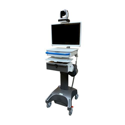 Carrello per telemedicina ad altezza regolabile - DCT-TC6  - Lund Industries - con cassetti