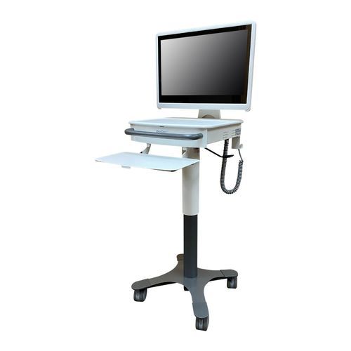 Carrello informatico medico - DCT-1B3-LCD - Lund Industries - accessori / mobile / ad altezza regolabile