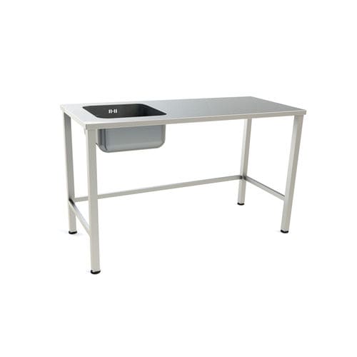 Tavolo da lavoro - 10.MC.7151 - JMS Healthcare Furniture - rettangolare / in acciaio inossidabile / con lavandino