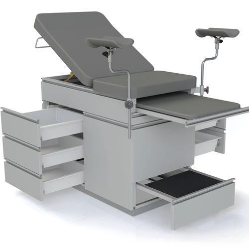 Lettino da visita ginecologico - 10.DV.1672 - JMS Healthcare Furniture - manuale / ad altezza fissa / con scomparti