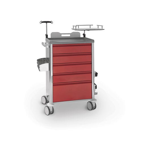 Carrello di emergenza - 10.CR.1589.J - JMS Healthcare Furniture - per strumenti / per farmaci / in acciaio inossidabile