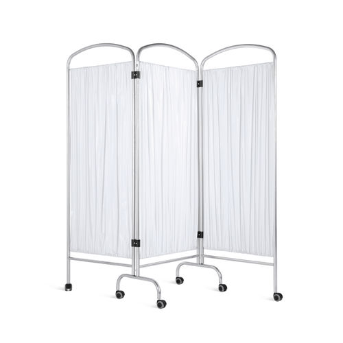 Paravento medicale pieghevole - 10.BI.1214 - JMS Healthcare Furniture - con rotelle / 3 pannelli / con tendina