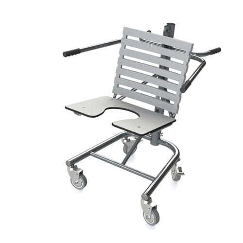 Sedia da doccia con braccioli - 10.CD.1300 - JMS Healthcare Furniture - con rotelle / con apertura igienica / con schienale