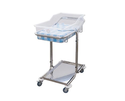 Culla pediatrica ad altezza fissa - 10.MC.7101 - JMS Adico Care - con rotelle / con scomparti / in acciaio inossidabile