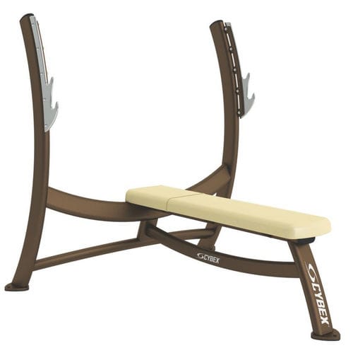 Panca per esercizi muscolari piatta - Free Weights 16010 - Cybex - con rastrelliera per bilancieri