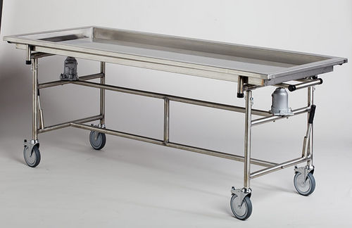 Tavolo per imbalsamazione in acciaio inossidabile - BRUTE MAGNUM® - Premier Funeral Supply - su rotelle / idraulico