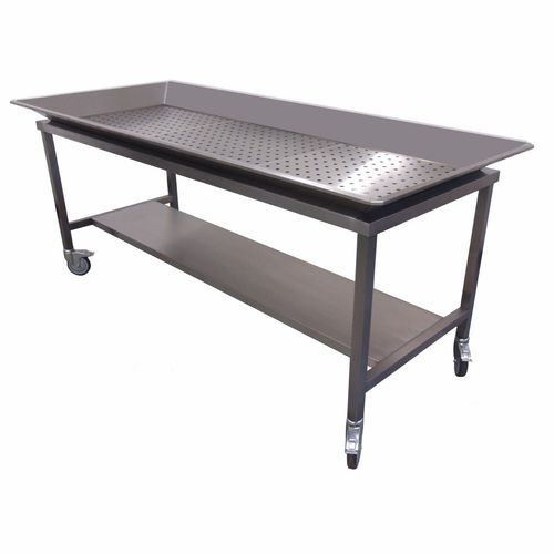 Tavolo di lavaggio salme - MSWS - Mortuary Solutions - rettangolare / su rotelle / fisso