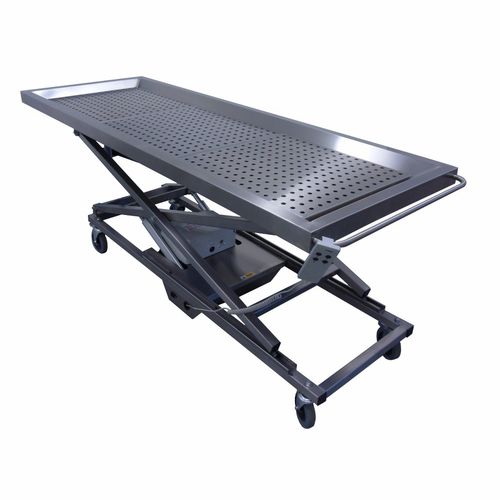 Tavolo di lavaggio salme - MSWV - Mortuary Solutions - rettangolare / su rotelle / ad altezza regolabile