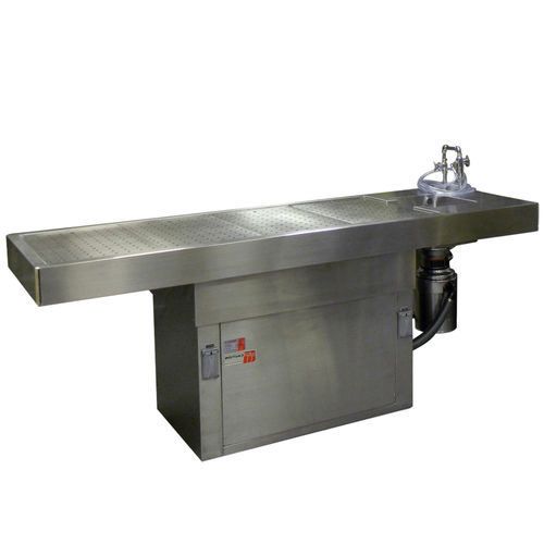Tavolo di autopsia - 1036-41 A - Mortech Manufacturing - rettangolare / con lavandino / in acciaio inossidabile