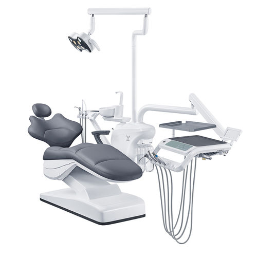 Riunito odontoiatrico con poltrona elettrica - GD-S800  - Foshan Gladent Medical Instrument Co.,Ltd - con poggiatesta flessibile / con sistema di igiene / con portastrumenti