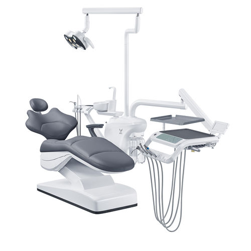 Riunito odontoiatrico con poltrona elettrica - GD-800  - Foshan Gladent Medical Instrument Co.,Ltd - con poggiatesta flessibile / con monitor / con sistema di igiene