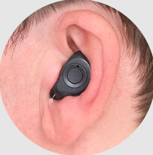 Audioprotesi intraconca - ReSound - wireless / ricaricabile / nera