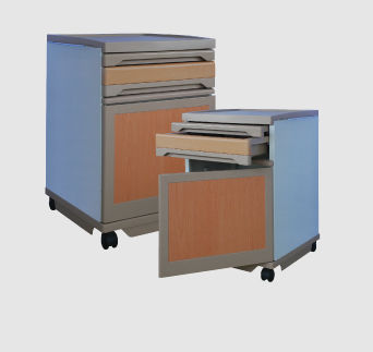 Comodino con rotelle - HF 03 Wooden Trim - Advanced Instrumentations - con cassetti