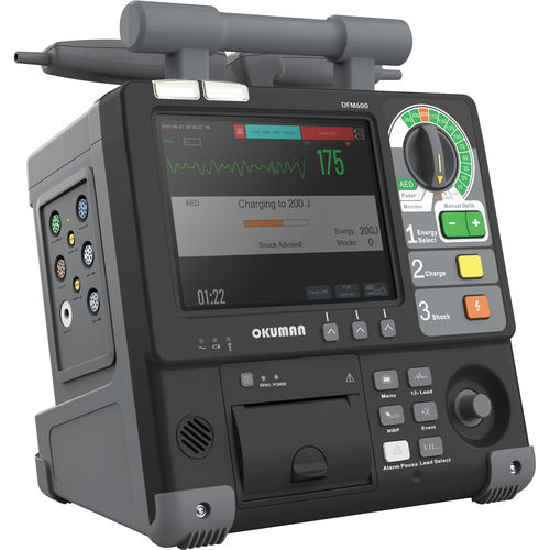 Defibrillatore esterno automatico - DFM 600 - Okuman Medikal Sistemler Anonim Sirketi - per spazio pubblico / bifasico / con connessione wireless