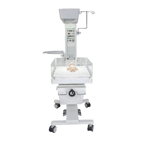 Tavolo di rianimazione neonatale con lampada per fototerapia - OKM 730-STANDARD  - Okuman Medikal Sistemler Anonim Sirketi - su rotelle