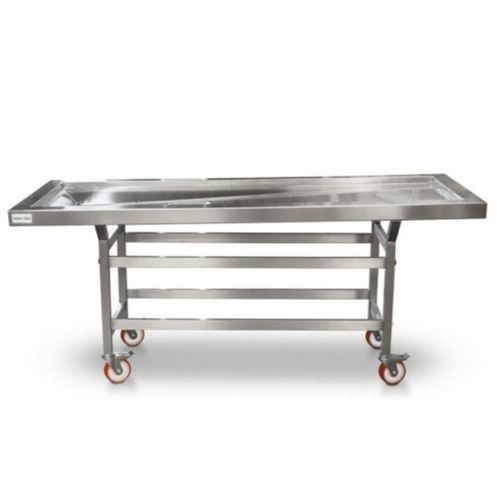 Tavolo di autopsia - ATPCART910-I - Hiplaas - rettangolare / su rotelle / in acciaio inossidabile
