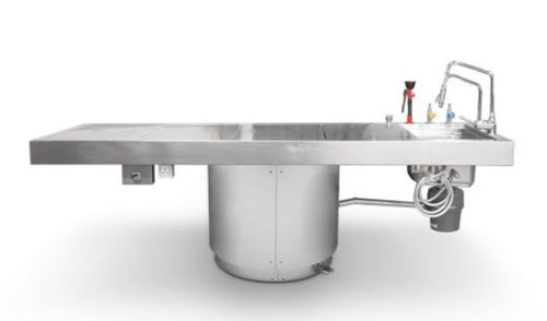 Tavolo da lavoro - ATPTABLE-ER - Hiplaas - di autopsia / rettangolare / ad altezza regolabile