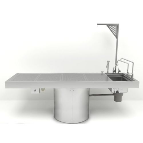Tavolo di autopsia - ATPTABLE-F - Hiplaas - girevole / in acciaio inossidabile / con lavandino