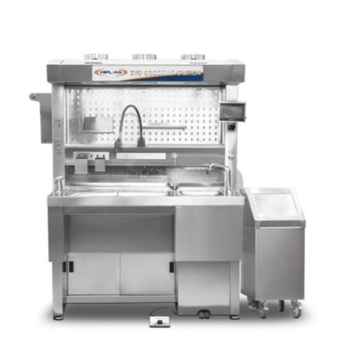 Workstation da laboratorio per macroscopia - EVO150ED - Hiplaas - da terra / con lavandino / con ventilazione discendente