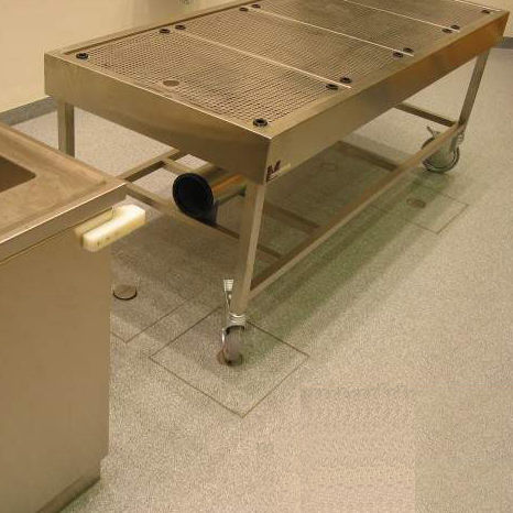 Tavolo di autopsia - MA-0974 - MEDIS Medical Technology - mobile / di ancoraggio / con lavandino